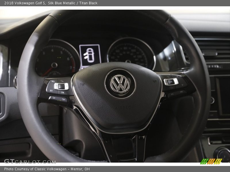 Silk Blue Metallic / Titan Black 2018 Volkswagen Golf S