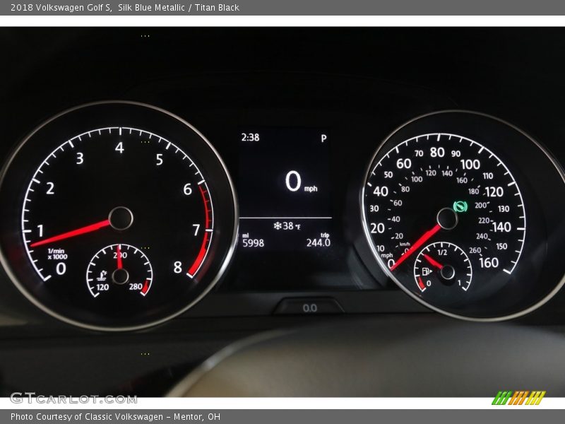 Silk Blue Metallic / Titan Black 2018 Volkswagen Golf S