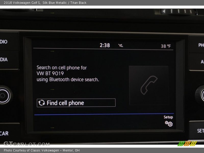 Silk Blue Metallic / Titan Black 2018 Volkswagen Golf S