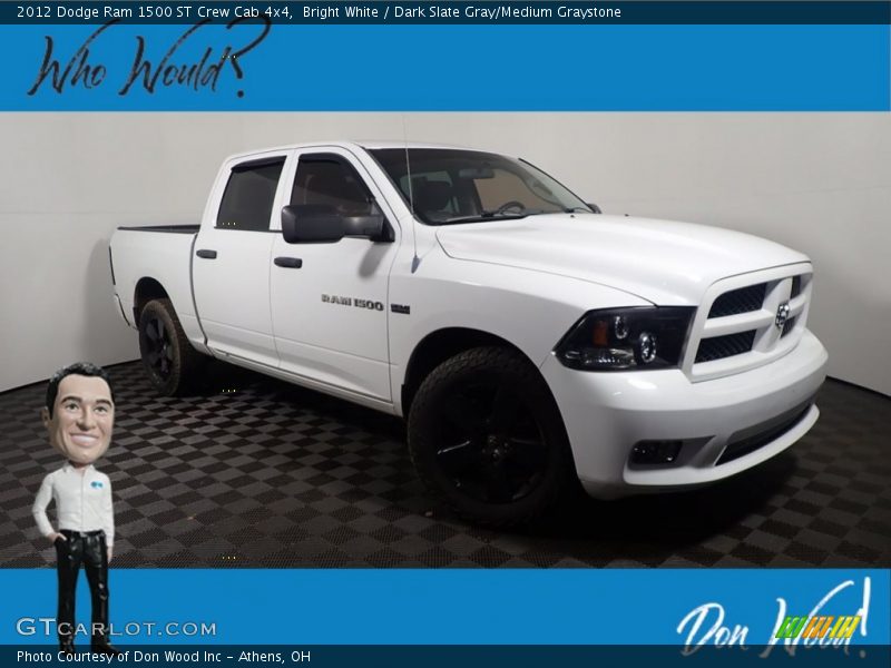 Bright White / Dark Slate Gray/Medium Graystone 2012 Dodge Ram 1500 ST Crew Cab 4x4