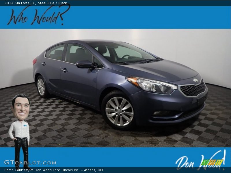 Steel Blue / Black 2014 Kia Forte EX