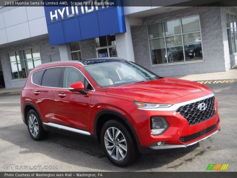 Scarlet Red / Black/Beige 2019 Hyundai Santa Fe Limited AWD