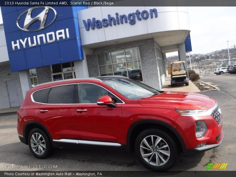Scarlet Red / Black/Beige 2019 Hyundai Santa Fe Limited AWD