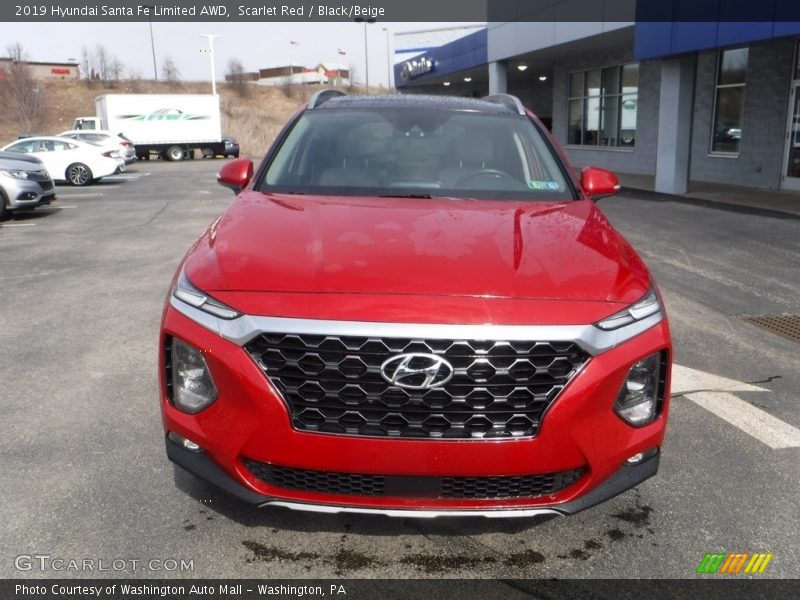 Scarlet Red / Black/Beige 2019 Hyundai Santa Fe Limited AWD