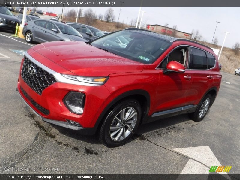 Scarlet Red / Black/Beige 2019 Hyundai Santa Fe Limited AWD