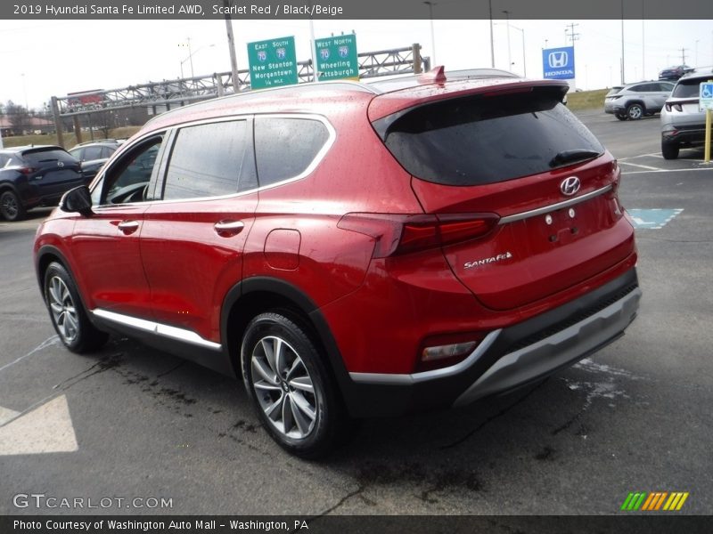 Scarlet Red / Black/Beige 2019 Hyundai Santa Fe Limited AWD