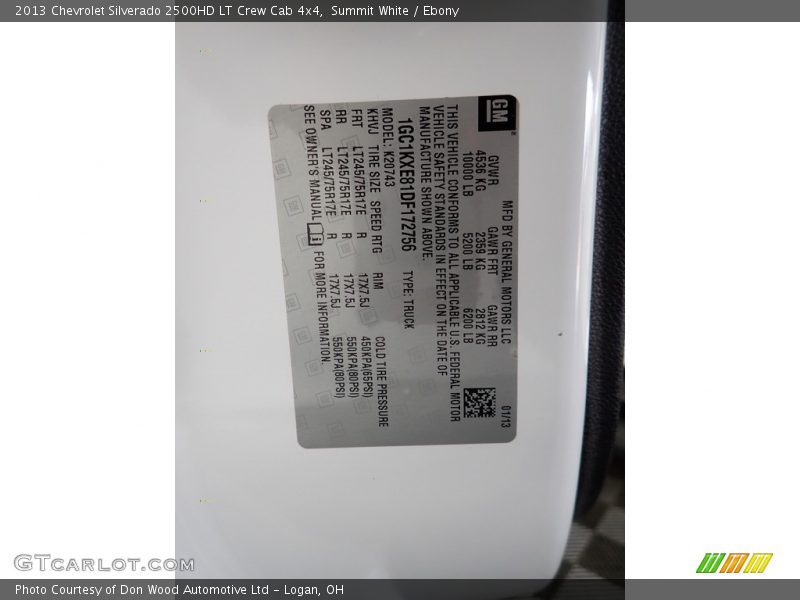 Summit White / Ebony 2013 Chevrolet Silverado 2500HD LT Crew Cab 4x4