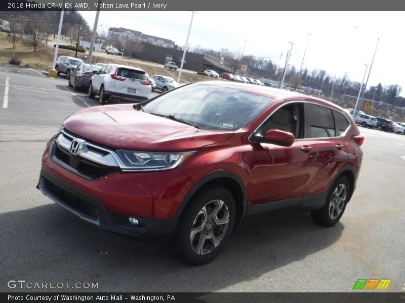 Molten Lava Pearl / Ivory 2018 Honda CR-V EX AWD