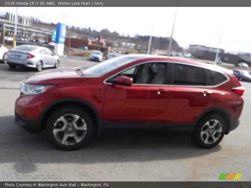 Molten Lava Pearl / Ivory 2018 Honda CR-V EX AWD