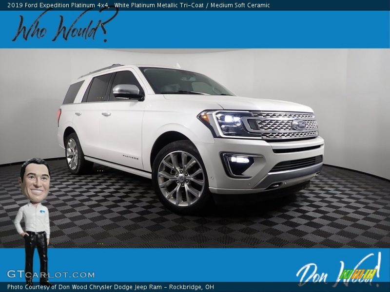 White Platinum Metallic Tri-Coat / Medium Soft Ceramic 2019 Ford Expedition Platinum 4x4