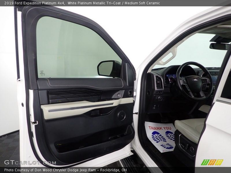 White Platinum Metallic Tri-Coat / Medium Soft Ceramic 2019 Ford Expedition Platinum 4x4