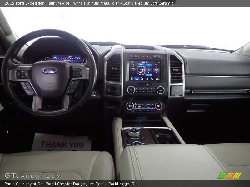 White Platinum Metallic Tri-Coat / Medium Soft Ceramic 2019 Ford Expedition Platinum 4x4