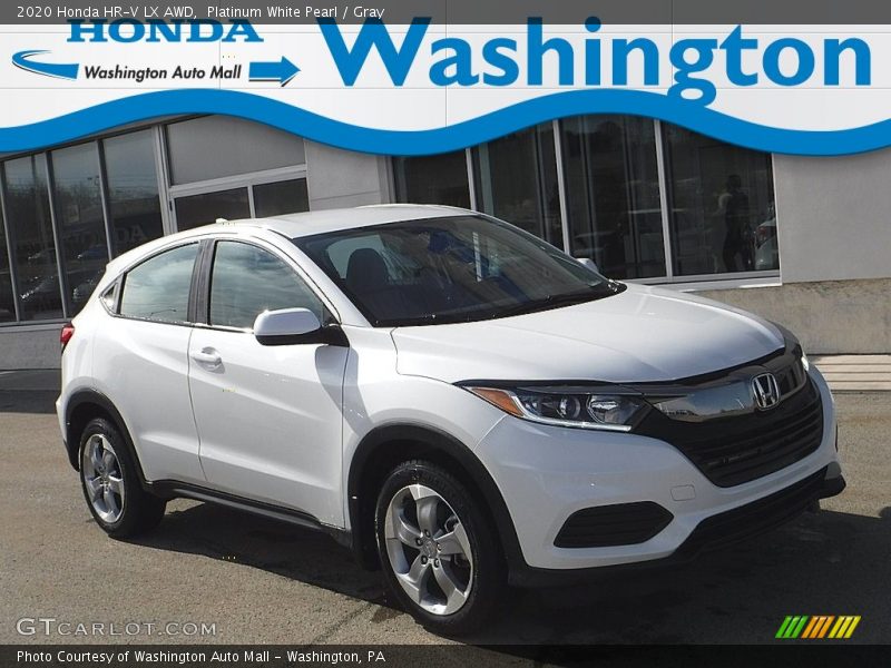 Platinum White Pearl / Gray 2020 Honda HR-V LX AWD