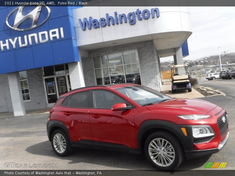 Pulse Red / Black 2021 Hyundai Kona SEL AWD