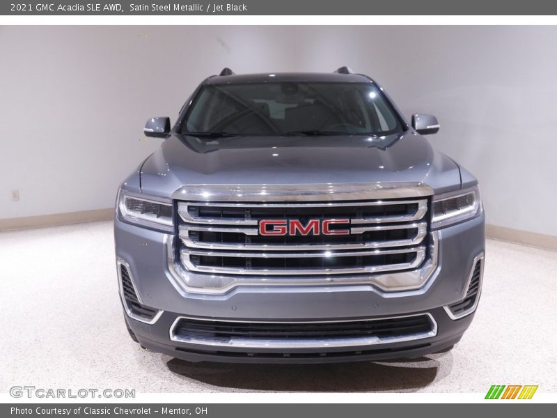 Satin Steel Metallic / Jet Black 2021 GMC Acadia SLE AWD