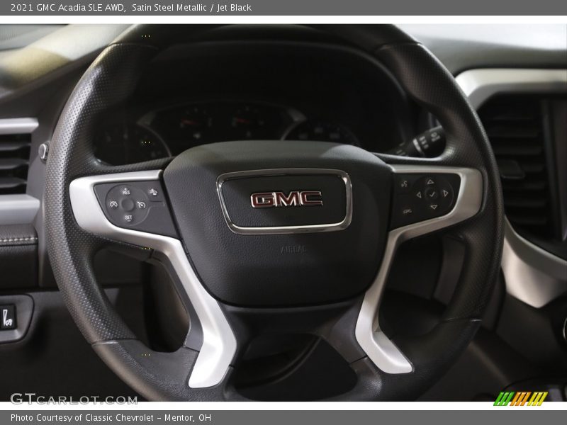 Satin Steel Metallic / Jet Black 2021 GMC Acadia SLE AWD