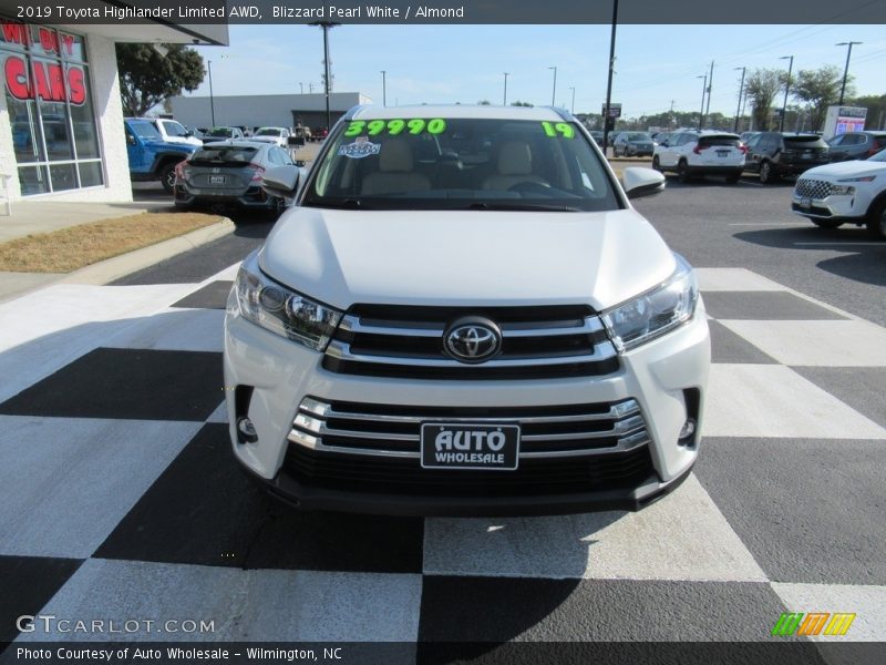 Blizzard Pearl White / Almond 2019 Toyota Highlander Limited AWD