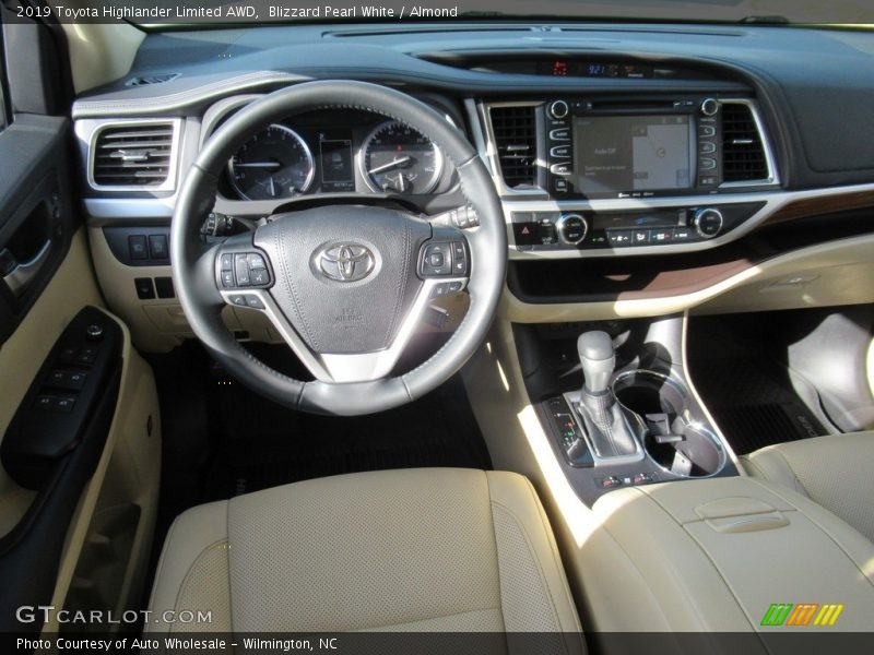 Blizzard Pearl White / Almond 2019 Toyota Highlander Limited AWD