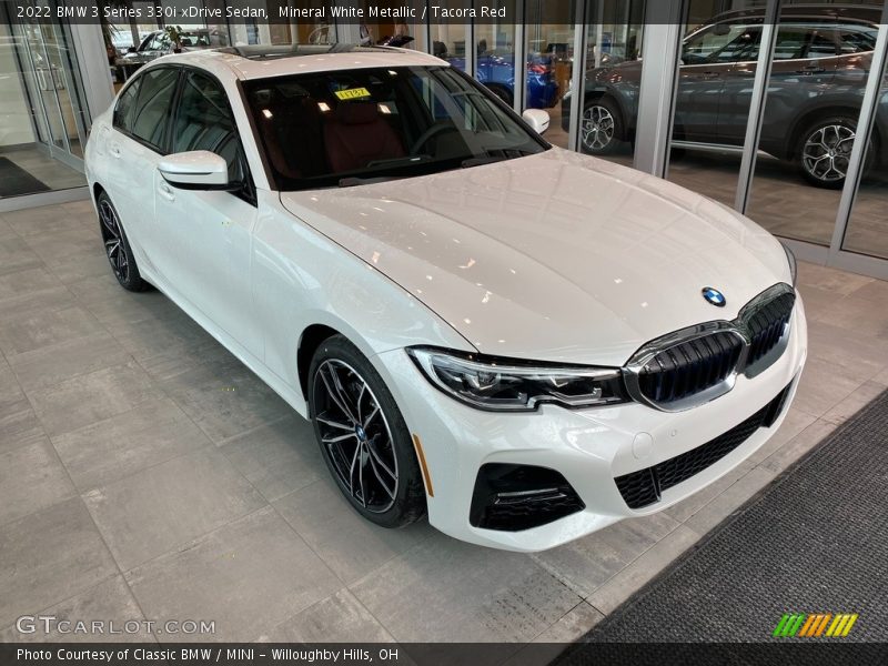 Mineral White Metallic / Tacora Red 2022 BMW 3 Series 330i xDrive Sedan