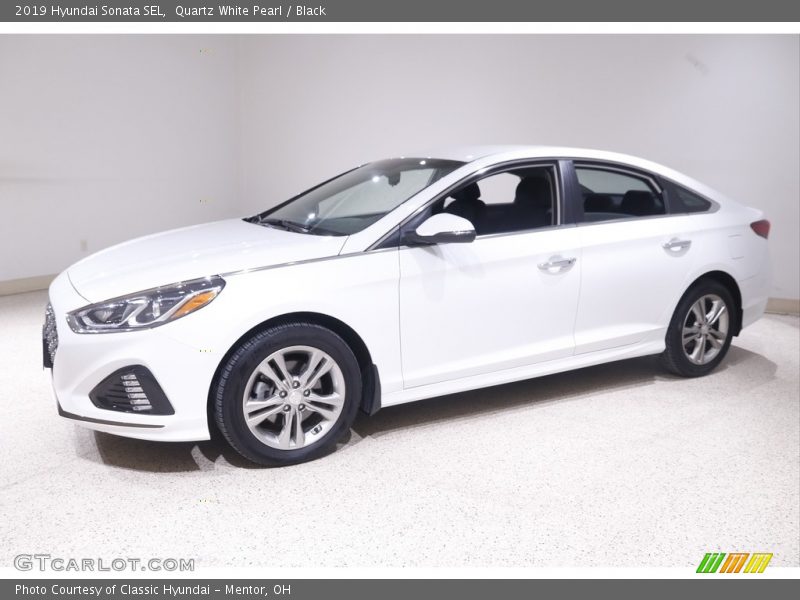 Quartz White Pearl / Black 2019 Hyundai Sonata SEL