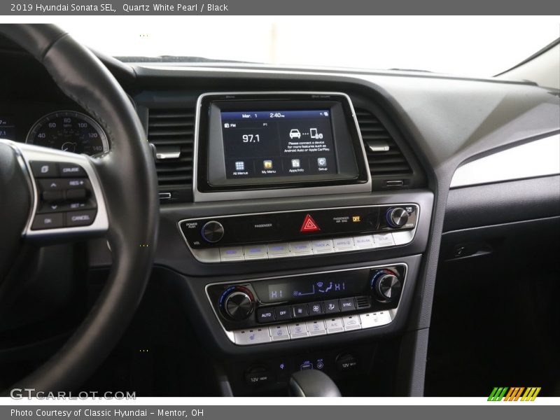 Quartz White Pearl / Black 2019 Hyundai Sonata SEL