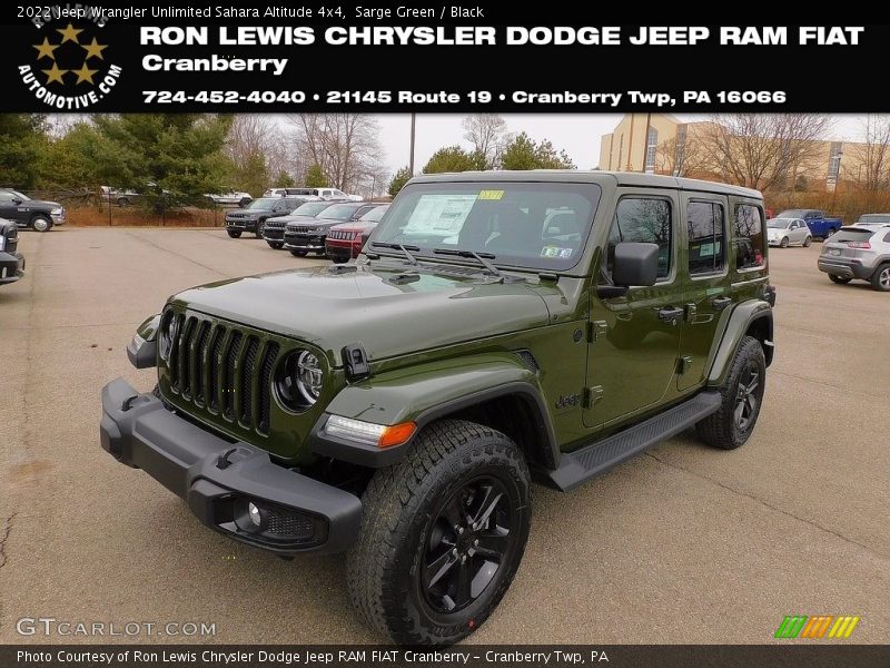 Sarge Green / Black 2022 Jeep Wrangler Unlimited Sahara Altitude 4x4