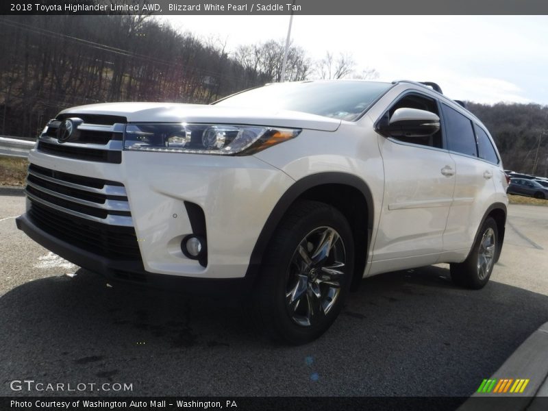 Blizzard White Pearl / Saddle Tan 2018 Toyota Highlander Limited AWD