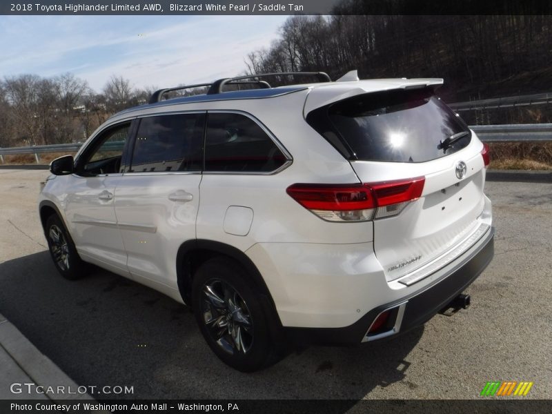 Blizzard White Pearl / Saddle Tan 2018 Toyota Highlander Limited AWD