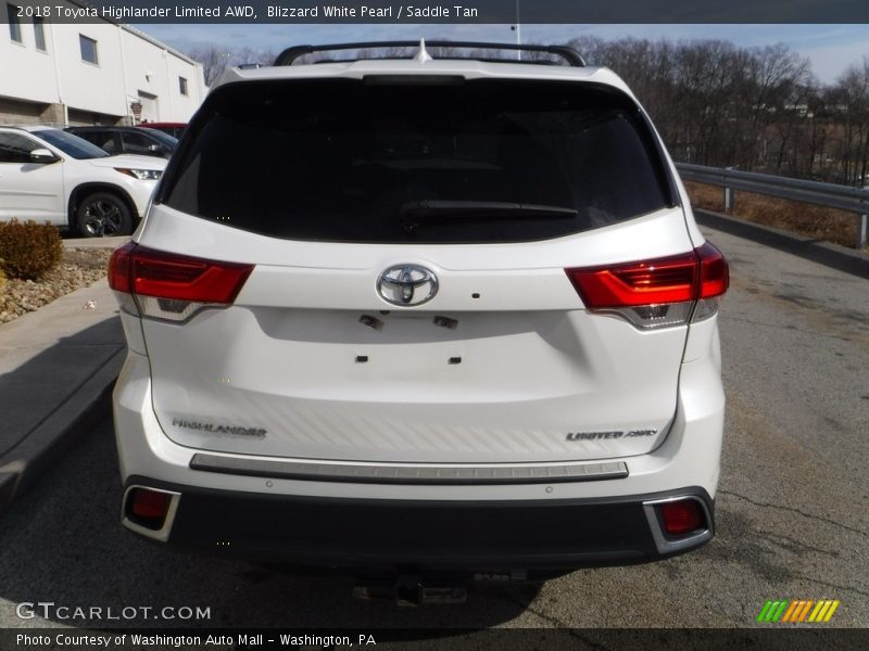 Blizzard White Pearl / Saddle Tan 2018 Toyota Highlander Limited AWD