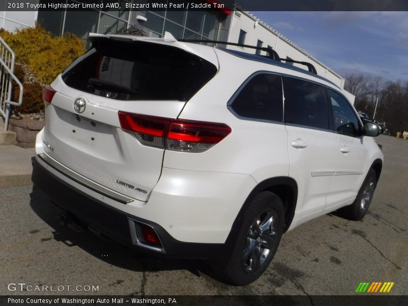 Blizzard White Pearl / Saddle Tan 2018 Toyota Highlander Limited AWD