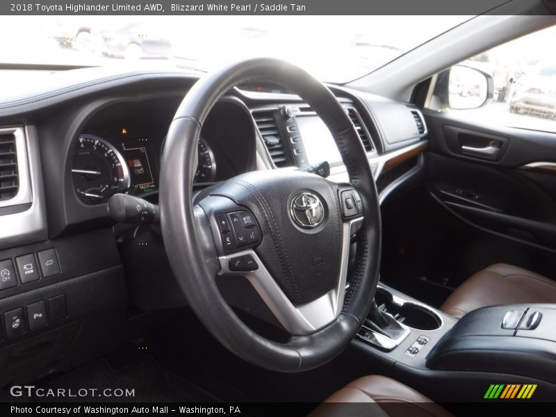 Blizzard White Pearl / Saddle Tan 2018 Toyota Highlander Limited AWD