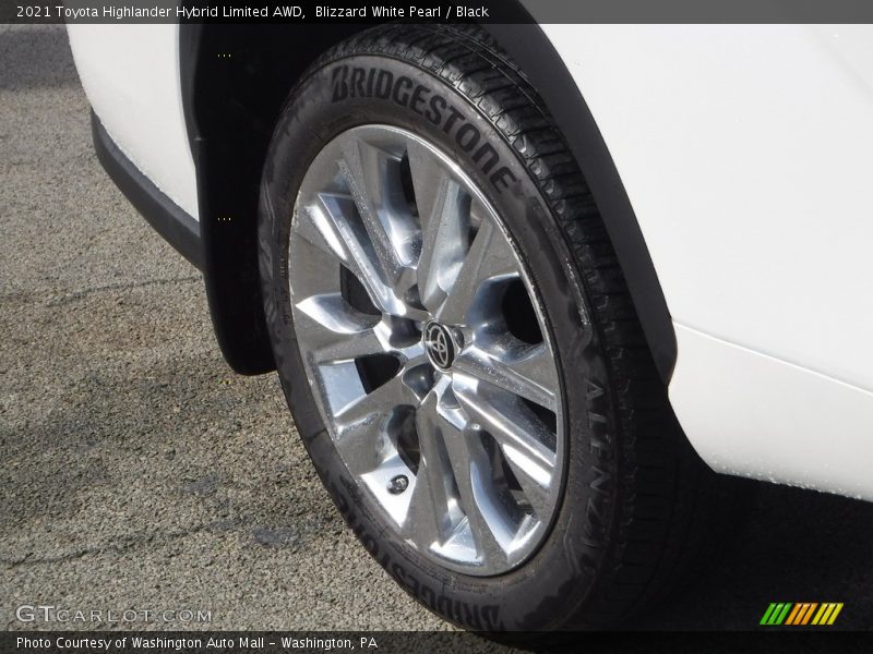 Blizzard White Pearl / Black 2021 Toyota Highlander Hybrid Limited AWD