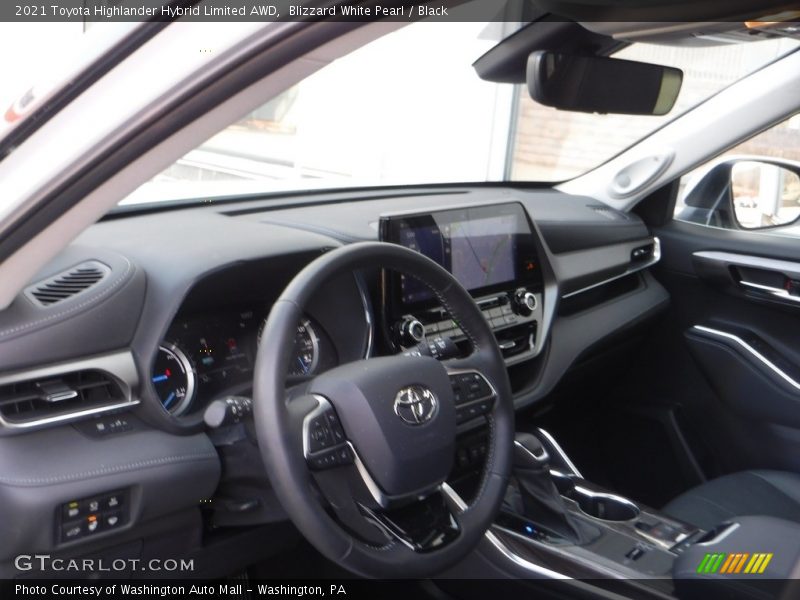 Blizzard White Pearl / Black 2021 Toyota Highlander Hybrid Limited AWD