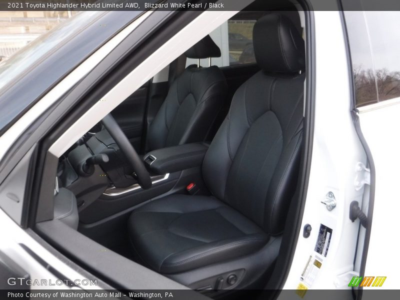 Blizzard White Pearl / Black 2021 Toyota Highlander Hybrid Limited AWD