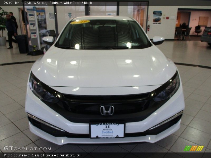 Platinum White Pearl / Black 2019 Honda Civic LX Sedan