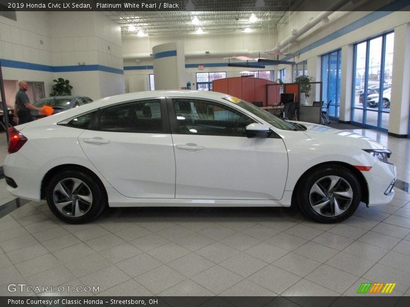 Platinum White Pearl / Black 2019 Honda Civic LX Sedan