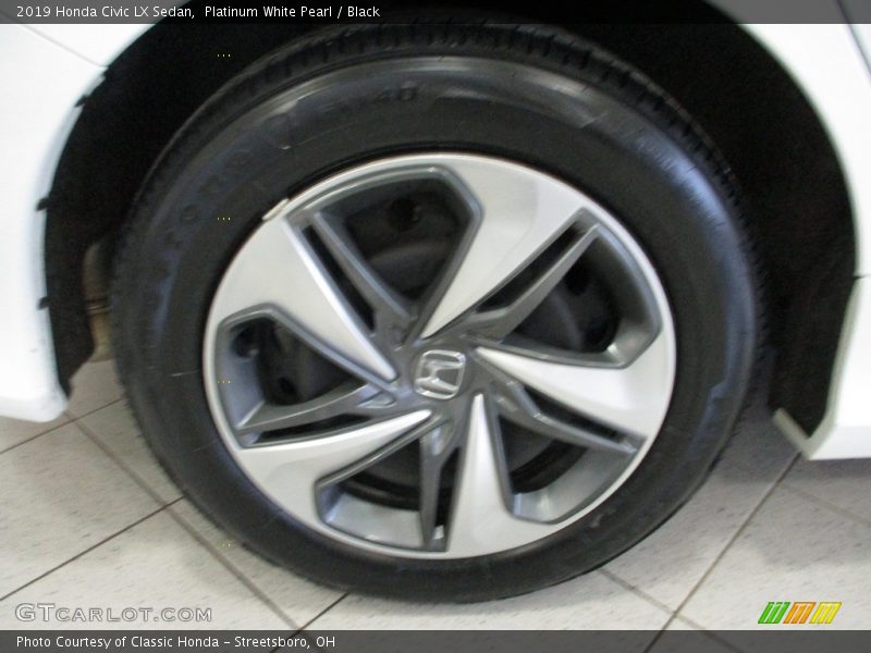 Platinum White Pearl / Black 2019 Honda Civic LX Sedan