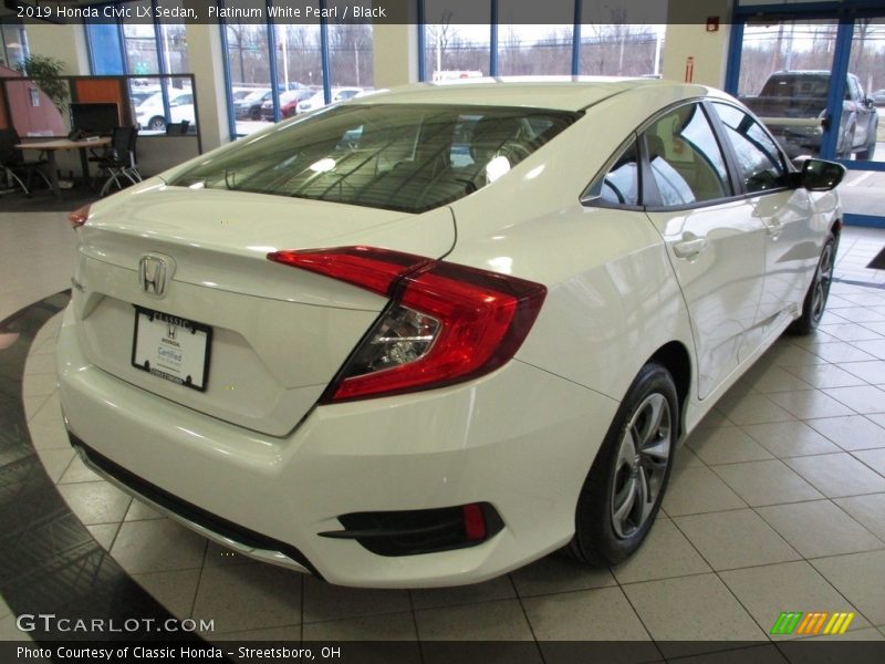 Platinum White Pearl / Black 2019 Honda Civic LX Sedan