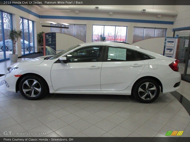 Platinum White Pearl / Black 2019 Honda Civic LX Sedan