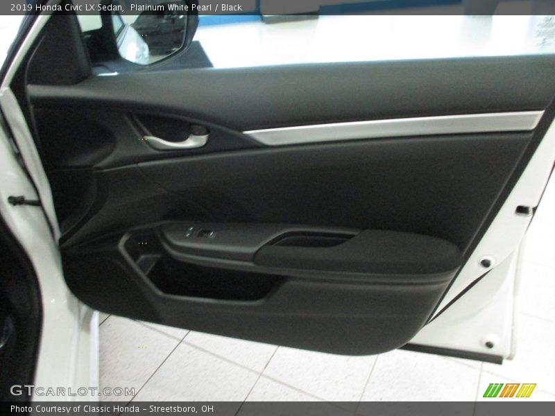 Platinum White Pearl / Black 2019 Honda Civic LX Sedan