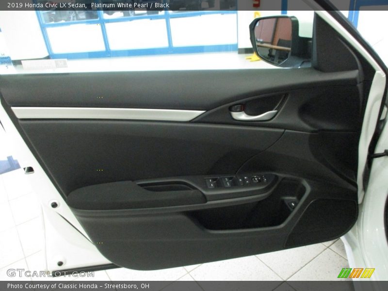 Platinum White Pearl / Black 2019 Honda Civic LX Sedan