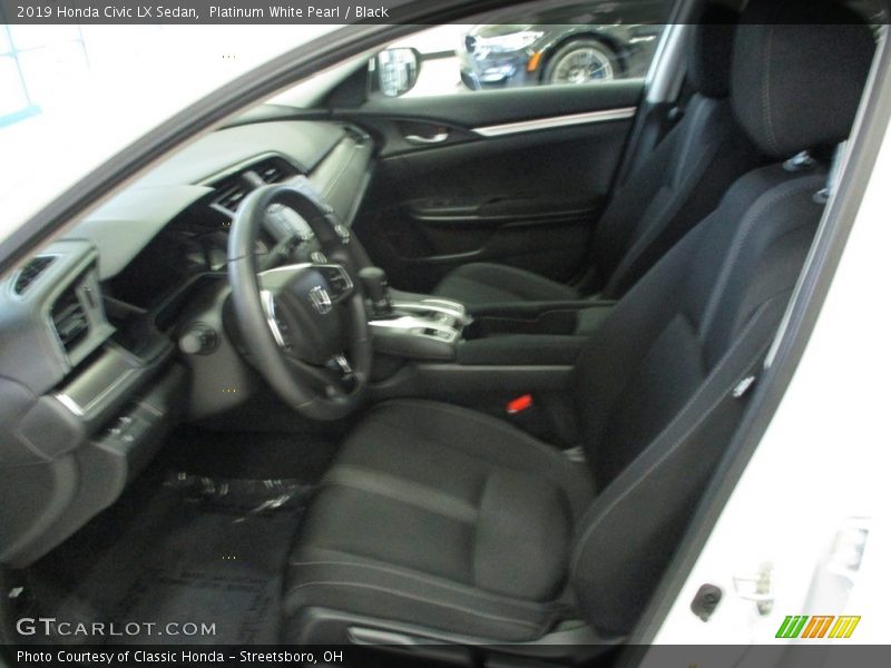 Platinum White Pearl / Black 2019 Honda Civic LX Sedan