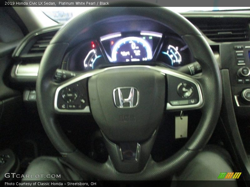 Platinum White Pearl / Black 2019 Honda Civic LX Sedan