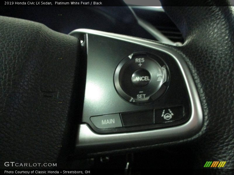 Platinum White Pearl / Black 2019 Honda Civic LX Sedan