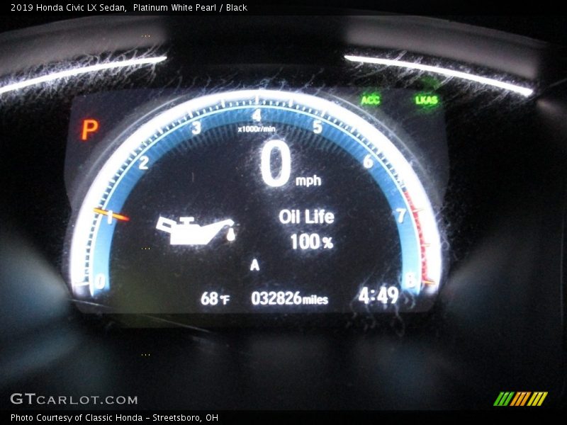 Platinum White Pearl / Black 2019 Honda Civic LX Sedan