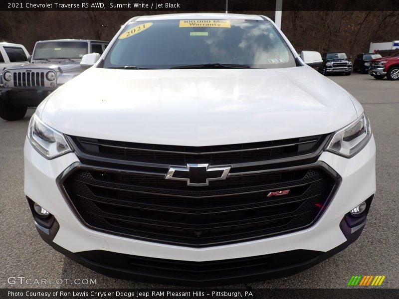 Summit White / Jet Black 2021 Chevrolet Traverse RS AWD