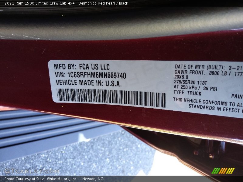 Delmonico Red Pearl / Black 2021 Ram 1500 Limited Crew Cab 4x4