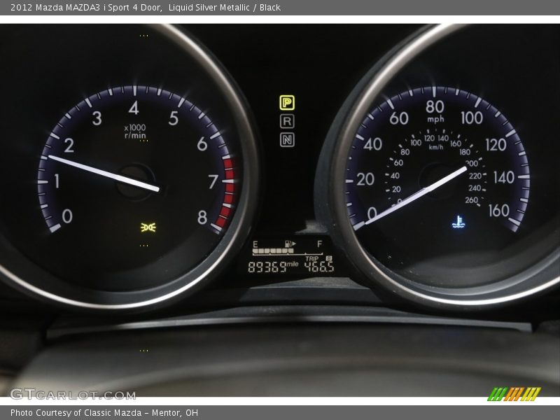 Liquid Silver Metallic / Black 2012 Mazda MAZDA3 i Sport 4 Door