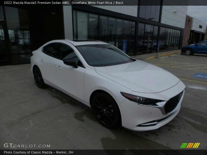 Snowflake White Pearl Mica / Black 2022 Mazda Mazda3 Premium Sedan AWD