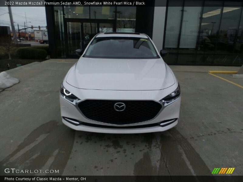Snowflake White Pearl Mica / Black 2022 Mazda Mazda3 Premium Sedan AWD